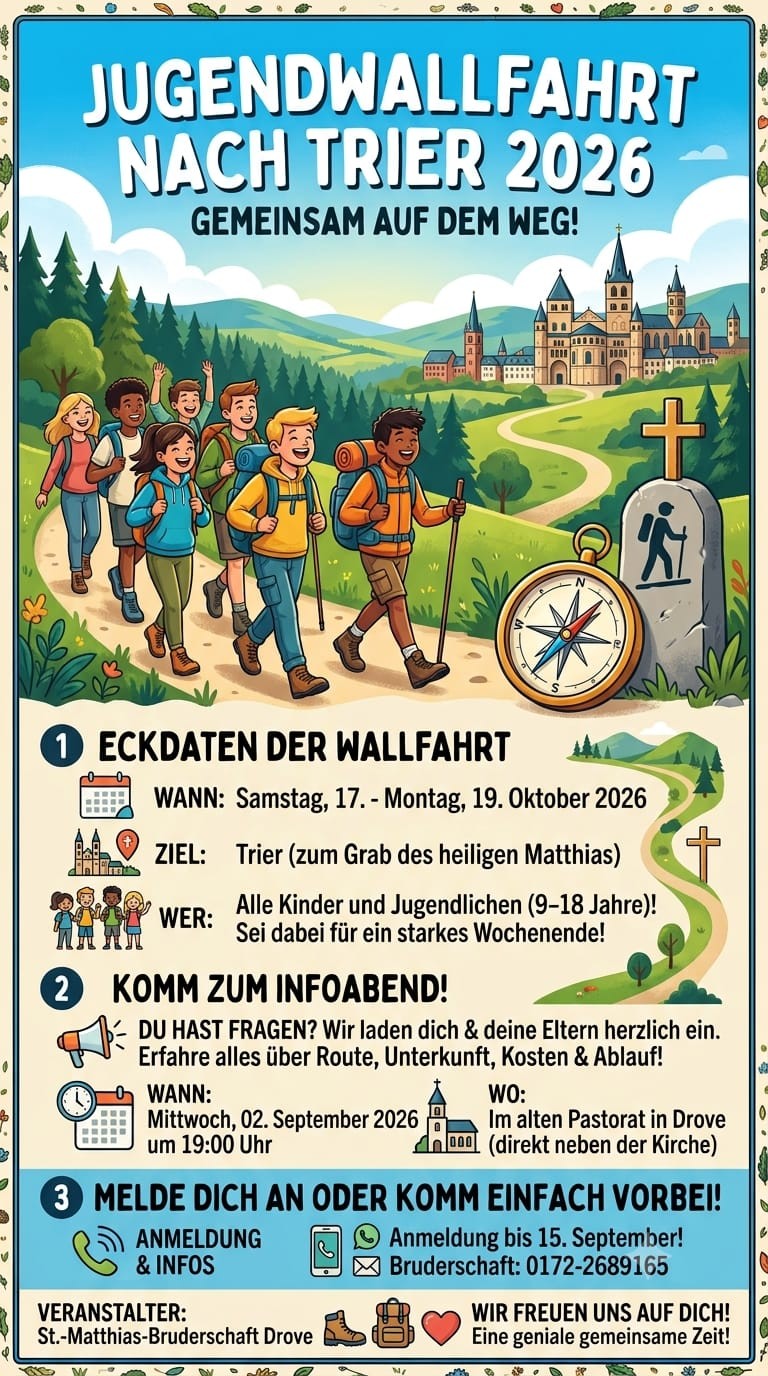Jugendwallfahrt Trier 2026 (c) St.-Matthias-Bruderschaft Drove